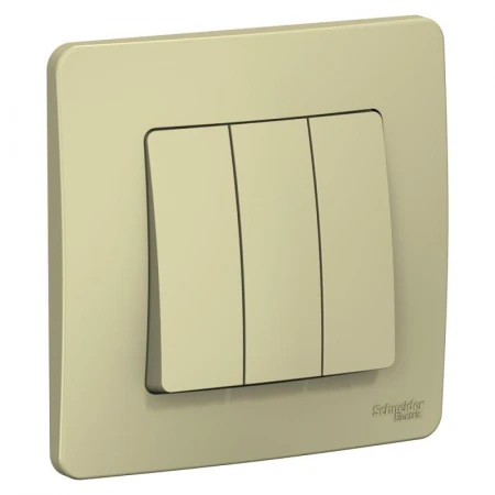 Выключатель трехклавишный Systeme Electric Blanca 10A 250V бежевый BLNVS100507