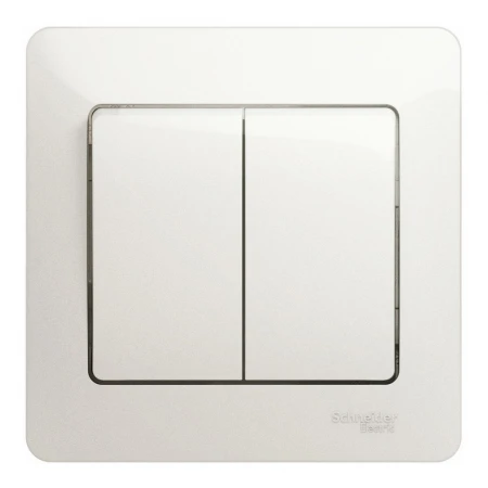 Выключатель двухклавишный Systeme Electric Glossa 10A 250V перламутр GSL000652