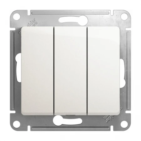 Выключатель трехклавишный Systeme Electric Glossa 10A 250V перламутр GSL000631