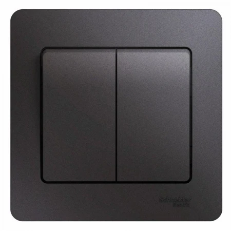 Выключатель двухклавишный Systeme Electric Glossa 10A 250V графит GSL001352