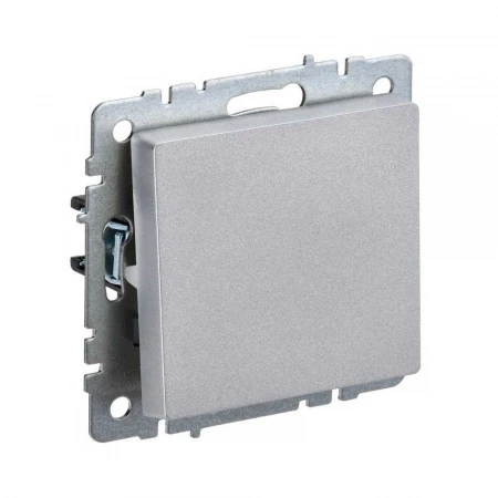 Выключатель одноклавишный самовозвратный IEK Brite алюминий BR-V14-0-10-K47