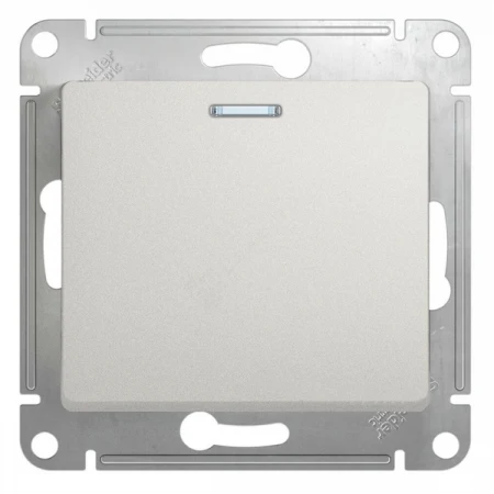 Выключатель одноклавишный Systeme Electric Glossa 10A 250V с подсветкой перламутр GSL000613