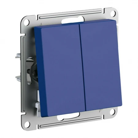 Переключатель двухклавишный Systeme Electric AtlasDesign 10A 250V аквамарин ATN001165