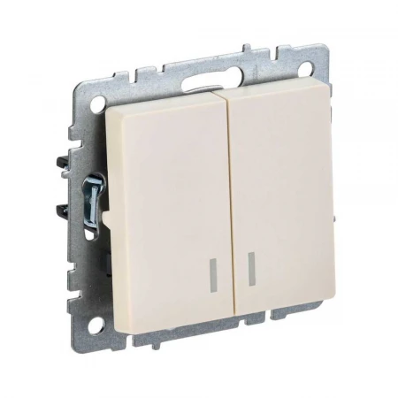 Выключатель двухклавишный IEK Brite бежевый BR-V20-1-10-K10