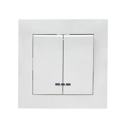 Валенсия выключатель 2-кл. 10А белый с индикатором EKF PROxima EWV10-123-10