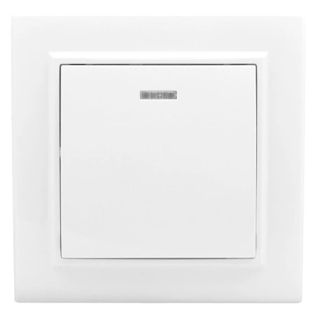 Минск Выключатель 1-клавишный СП с индикатором,10А, белый EKF Basic ERV10-121-10