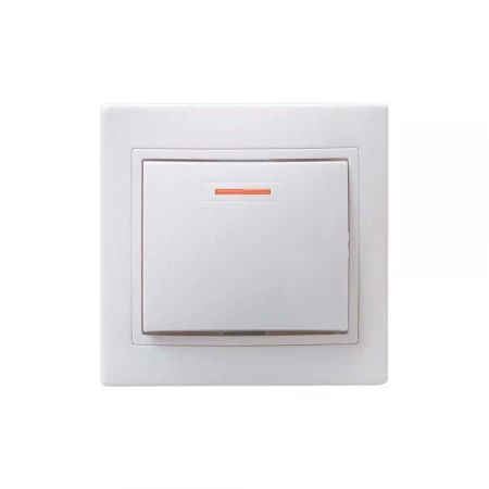 Выключатель одноклавишный IEK Kvarta белый EVK11-K01-10-DM