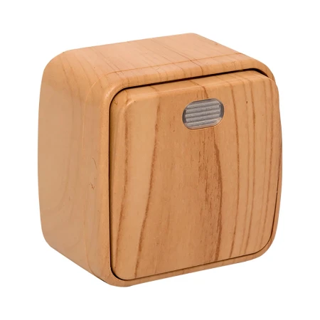 Выключатель 1-клавишный ОП Минск 10А с индикатором светлое дерево EKF EGV10-121-30