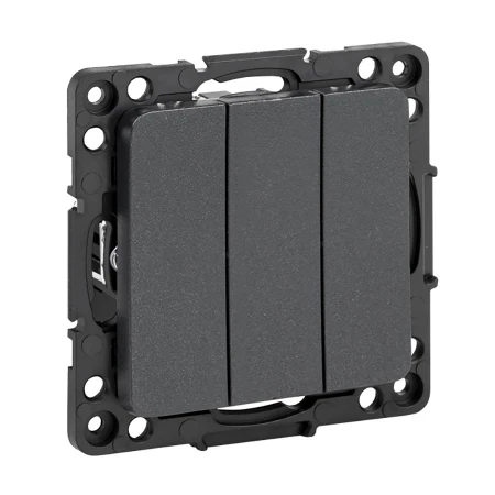 Стокгольм Механизм Выключателя 3-кл. 10А черный EKF PROxima EZV10-024-10