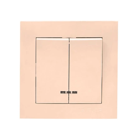 Валенсия выключатель 2-кл. 10А кремовый с индикатором EKF PROxima EWV10-123-20