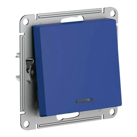 Выключатель одноклавишный Systeme Electric AtlasDesign 10A 250V с подсветкой аквамарин ATN001113