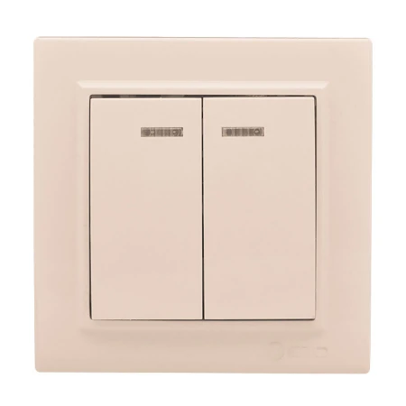 Выключатель 2-кл. СП, Минск, с индикатором 10А, бежевый EKF ERV10-123-20
