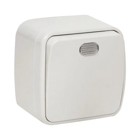 Минск Выключатель 1-клавишный ОП 10А с индикатором белый EKF Basic EGV10-121-10