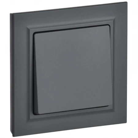 BRITE Выключатель 1-клавишный 10А в сборе ВСР10-1-0-БрГ графит IEK BR-V10-0-10-K53-F