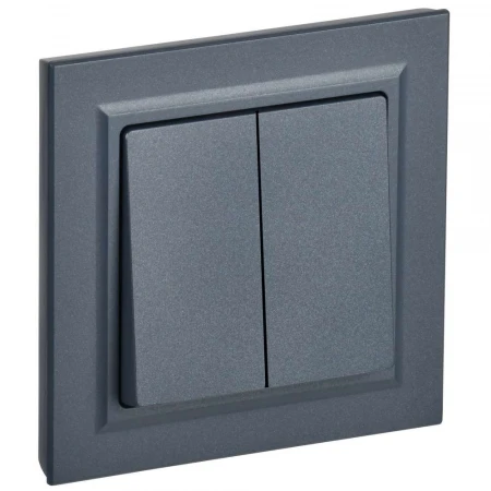 BRITE Выключатель 2-клавишный 10А в сборе ВСР10-2-0-БрМ маренго IEK BR-V20-0-10-K35-F