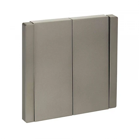 FORTE&PIANO Выключатель 2-клавишный 10А FP505 сталь IEK FP-V20-0-10-1-K46