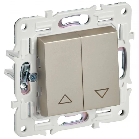 SKANDY Выключатель жалюзи 10А SK-V12Sh шампань IEK SK-V15-0-10-K37