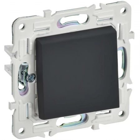 SKANDY Выключатель 1-клавишный 10А SK-V01G графит IEK SK-V10-0-10-K53