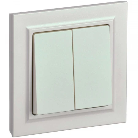 BRITE Выключатель 2-клавишный 10А в сборе ВСР10-2-0-БрЖ жемчуг IEK BR-V20-0-10-K36-F