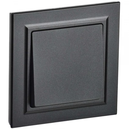 BRITE Выключатель 1-клавишный 10А в сборе ВСР10-1-0-БрЧ черный IEK BR-V10-0-10-K02-F