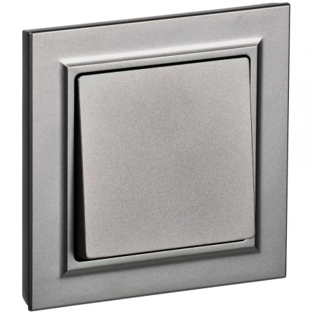 BRITE Выключатель 1-клавишный 10А в сборе ВСР10-1-0-БрС сталь IEK BR-V10-0-10-K46-F