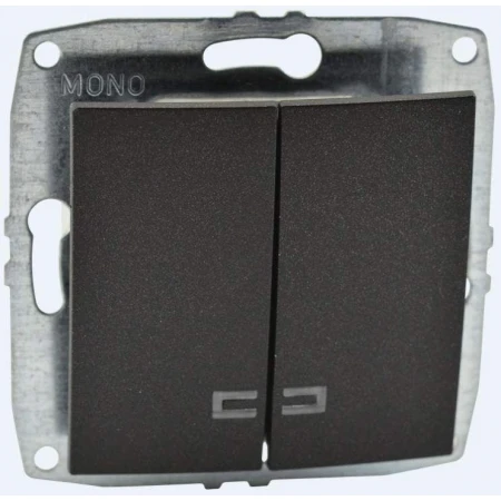 Выключатель Mono Electric Despina/ Larissa двухклавишный с подсветкой графит 500-002025-103