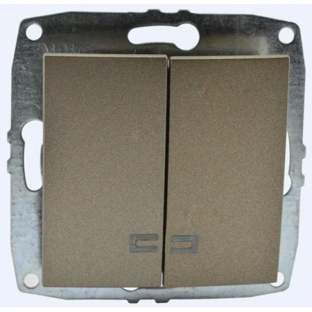 Выключатель Mono Electric Despina/ Larissa двухклавишный с подсветкой бронза 500-002325-103