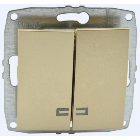 Выключатель Mono Electric Despina/ Larissa двухклавишный с подсветкой титан 500-002225-103