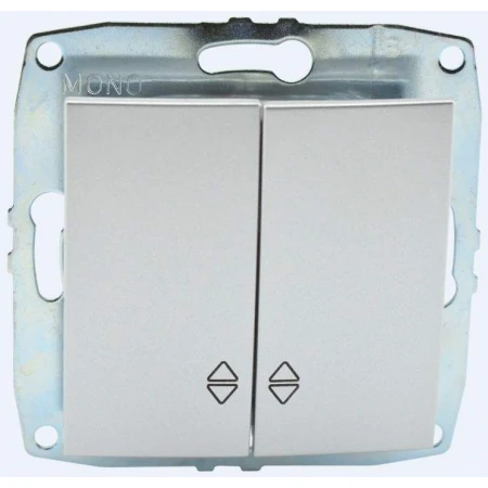 Выключатель Mono Electric Despina/ Larissa двухклавишный проходной серебро 500-002123-111