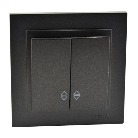 Выключатель Mono Electric Despina двухклавишный проходной графит 102-202023-111