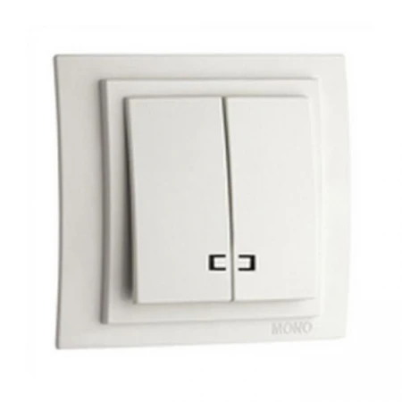 Выключатель Mono Electric Despina/ Larissa двухклавишный с подсветкой слоновая кость 500-000125-103