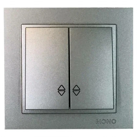 Выключатель двухклавишный Mono Electric Despina IP20 10A 250V антрацит 102-242423-111
