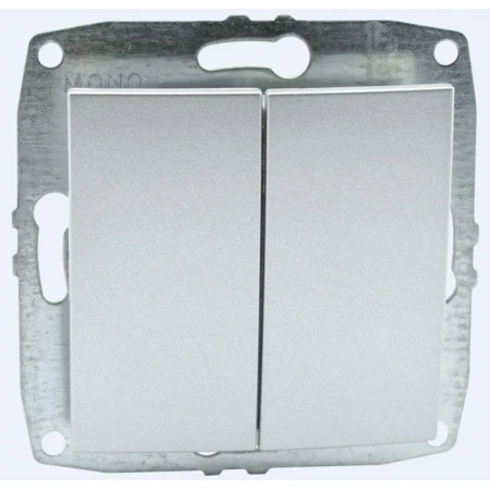 Выключатель Mono Electric Despina/ Larissa двухклавишный серебро 500-002125-102