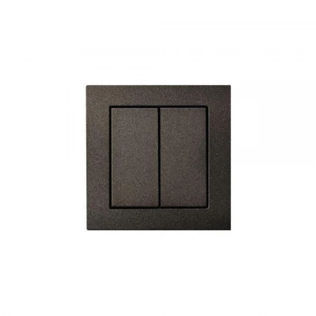 Выключатель двухклавишный Liregus Epsilon антрацит 28-1042