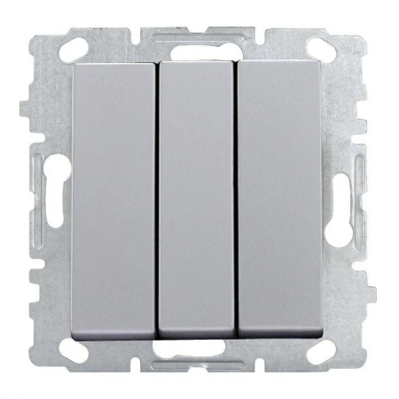 Выключатель трехклавишный Vesta-Electric Exclusive Silver Metallic серебро FVK000303SRB