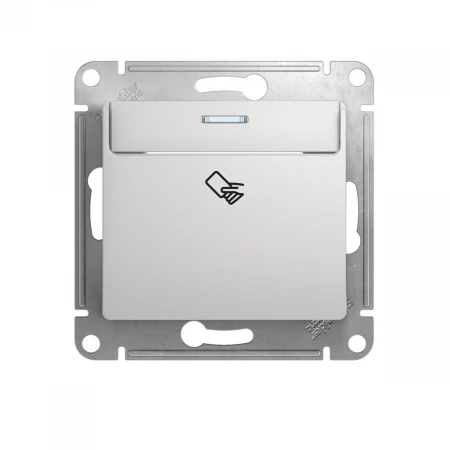 Выключатель одноклавишный карточный Systeme Electric Glossa 10A 250V алюминий GSL000369