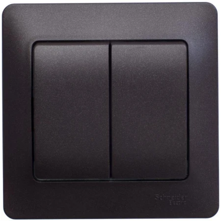 Выключатель двухклавишный Systeme Electric Glossa 10A 250V шоколад GSL000852