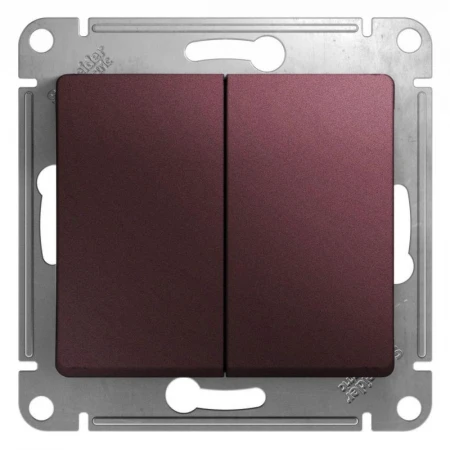 Выключатель двухклавишный Systeme Electric Glossa 10A 250V баклажановый GSL001151