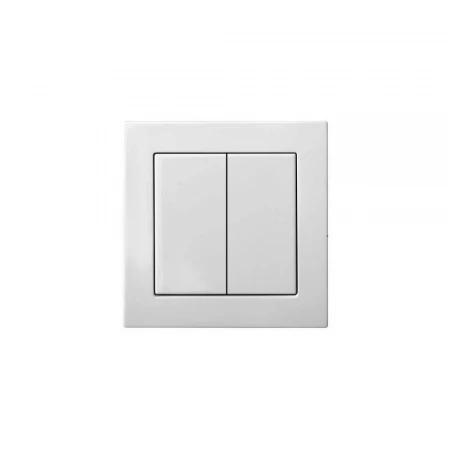 Выключатель двухклавишный Liregus Epsilon с подсветкой белый 28-006