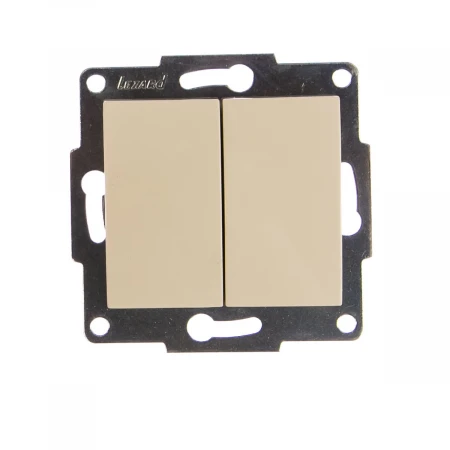 Выключатель двойной Lezard Karina кремовый 707-0388-101