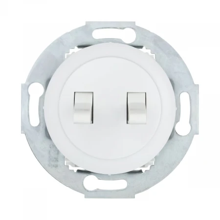 Выключатель LK Studio 2-рычажковый (схема 5) 16 A, 250 B (белый) Vintage 882304-1