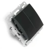 Выключатель двухклавишный Stekker Эрна черный PSW10-9104-03 49149 Выключатель двухклавишный Stekker Эрна черный PSW10-9104-03 49149