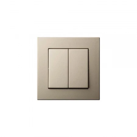 Выключатель двухклавишный Liregus Epsilon шампань 28-301
