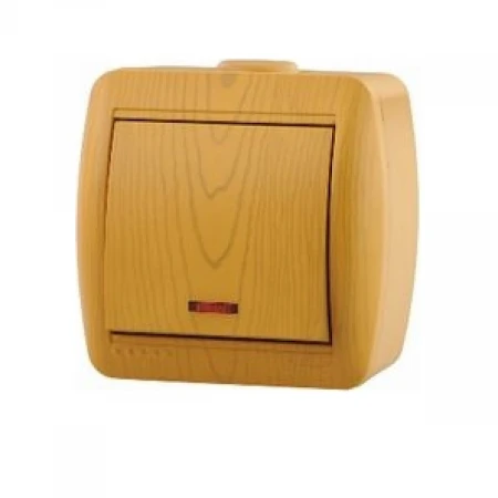 Выключатель проходной с подсветкой Lezard Nata ольха 710-0700-114
