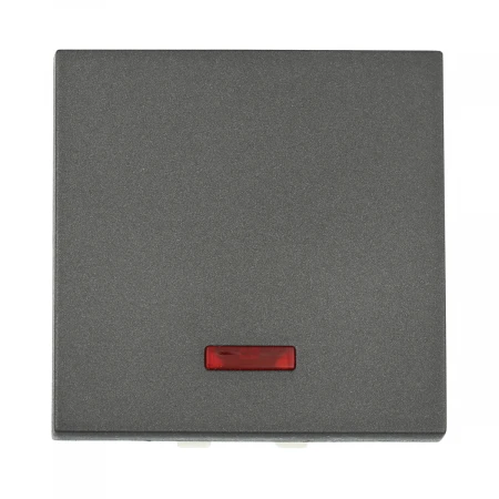 Выключатель LK Studio с индикатором 45х45мм (схема 1L) 16 A, 250 B (черный бархат) LK45 850908-1