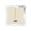 Выключатель двухклавишный LK Studio LK80 c подсветкой бежевый матовый 841202-1