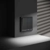 Проходной переключатель встраиваемый Voltum S70 двухклавишный с подсветкой 10А, (графит) VLS020407