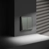 Проходной переключатель встраиваемый Voltum S70 двухклавишный 10А, (титан) VLS020306