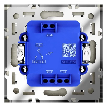 Проходной переключатель встраиваемый Voltum S70 одноклавишный с подсветкой 10А, (шелк) VLS010404