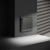 Выключатель встраиваемый Voltum S70 двухклавишный с подсветкой 10А, (титан) VLS020206